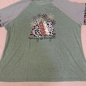 Amazon Essentials "Merry and Bright" holiday graphic tee